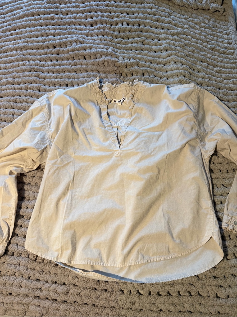 AMO Light Beige Casual Popover Shirt